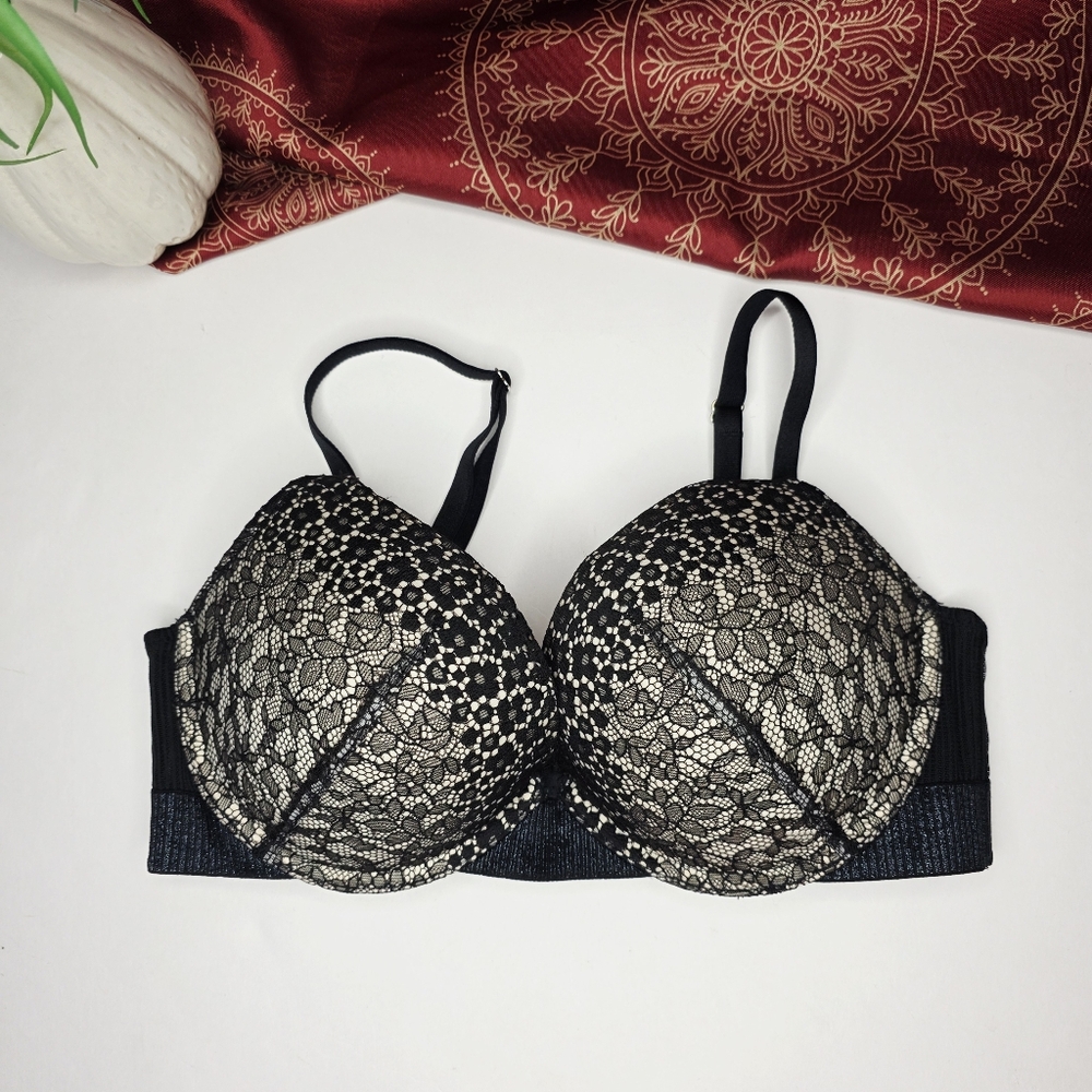 Victoria's Secret Push Up Bra Black Lace 34C